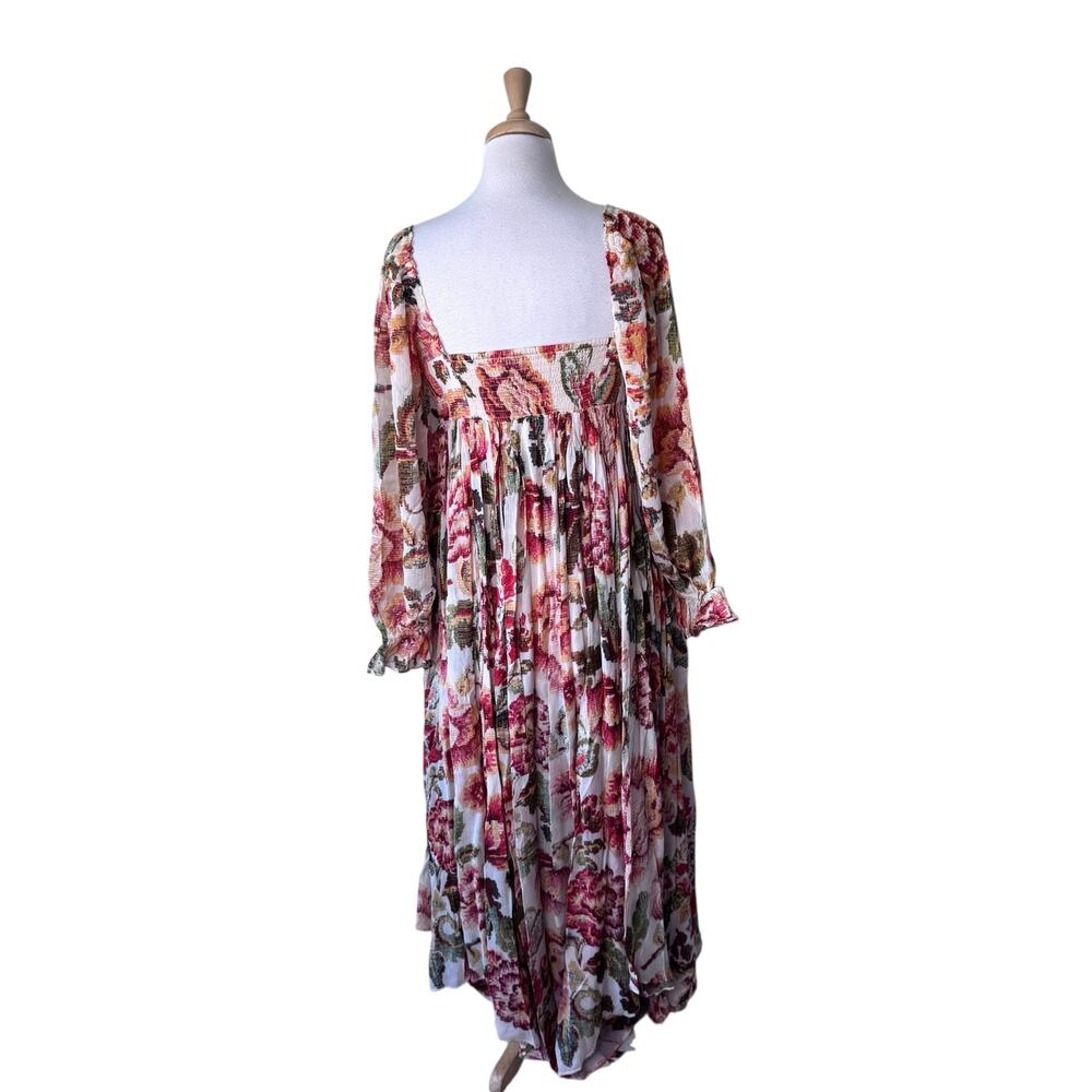 FREE PEOPLE Timeless Tapestry Maxi Dress Handkerchief Hem Boho Large NWT - Picture 5 of 13
